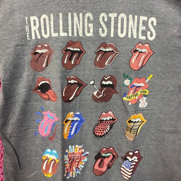 The Rolling Stones Hot Lips No Filter Evolution Gray T-Shirt (M/L) large - Picture 2 of 4